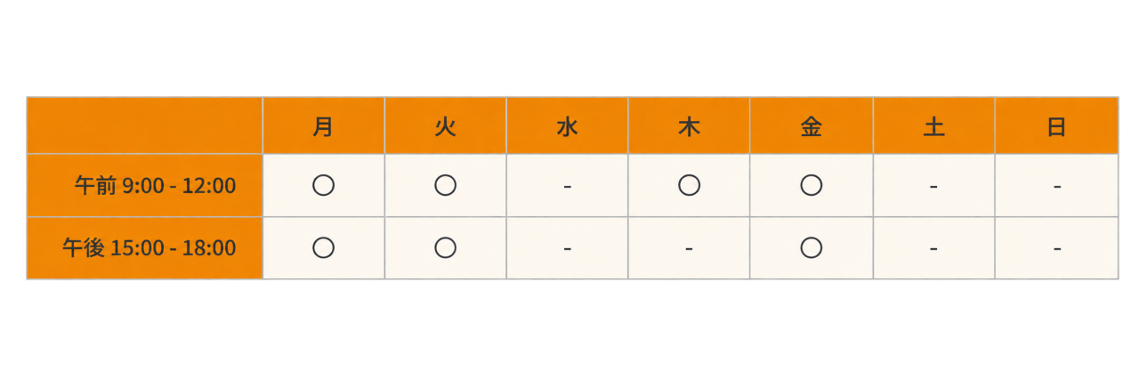 診療時間表